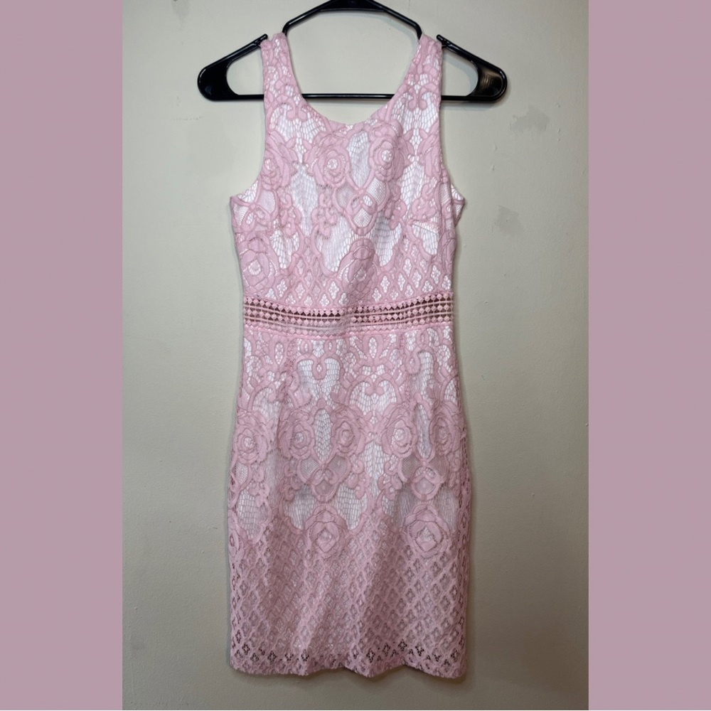 Lulu’s Pink Lace Mini Dress